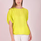 Blusa corte mariposa con ajuste en manga 116677