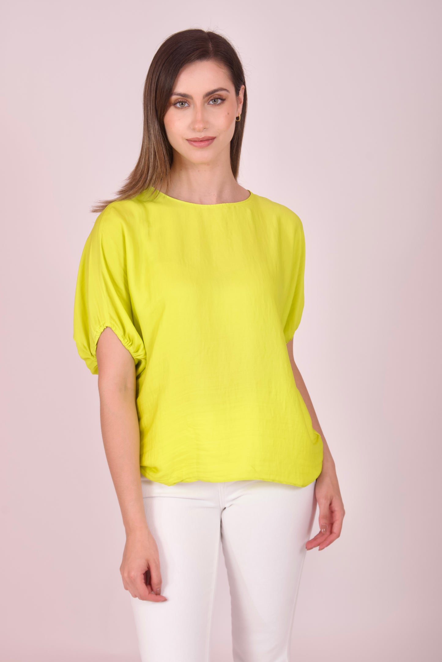 Blusa corte mariposa con ajuste en manga 116677