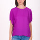 Blusa corte mariposa con ajuste en manga 116677