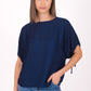 Blusa corte mariposa con ajuste en manga 116677