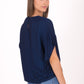 Blusa corte mariposa con ajuste en manga 116677