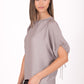 Blusa corte mariposa con ajuste en manga 116677