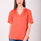 Blusa escote en V manga corta 117359