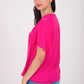 Blusa escote en V manga corta 117359