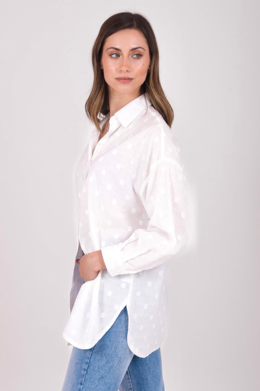 Camisa con textura de lunares 274892