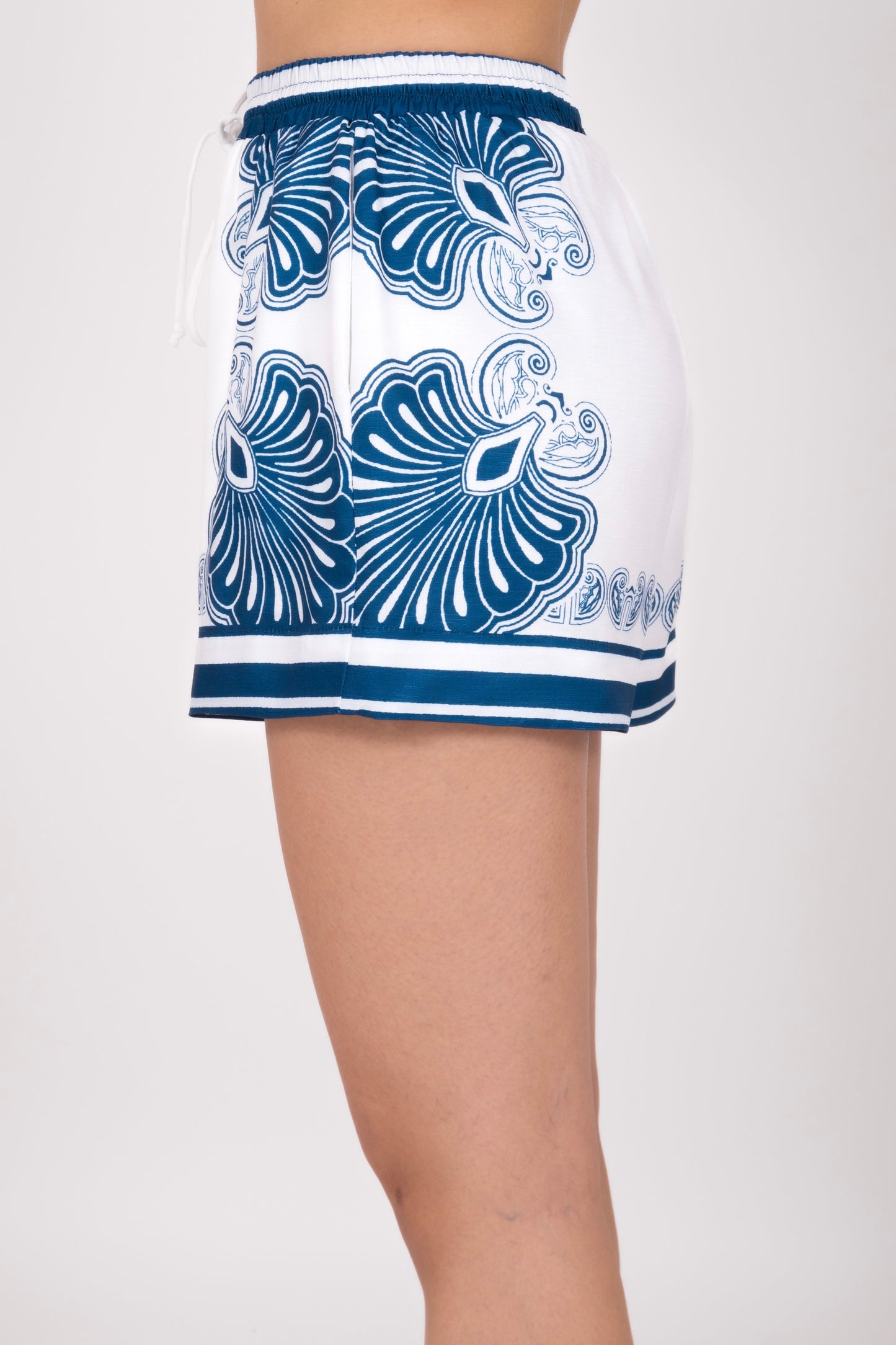 Short estampado de lino 000267