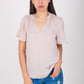 Blusa escote en V manga corta 117359